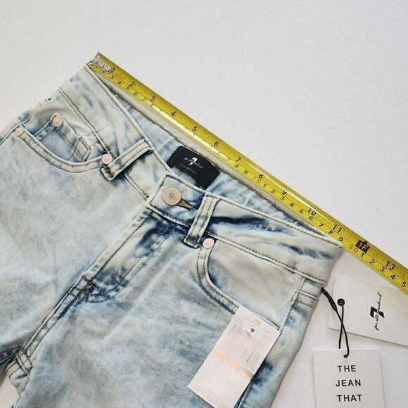 7 FOR ALL MANKIND​ Girl’s - Size 10 - Bermuda Denim Frayed Shorts Darin - Picture 5 of 8